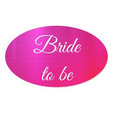 Bride to be Two-Toned Color Oval Sticker