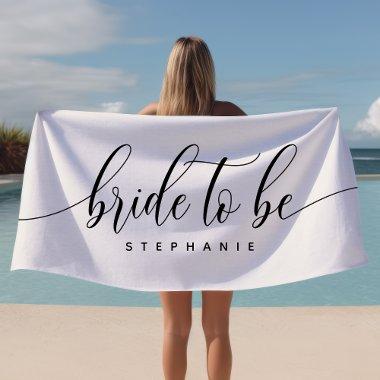 Bride To Be White Hen Party Personalized Beach Towel