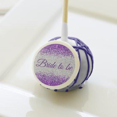 Bride to be - White Silver / Purple Sparkle Cake Pops