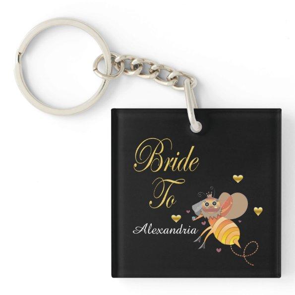 Bride To Bee Bridal Personalize Keychain
