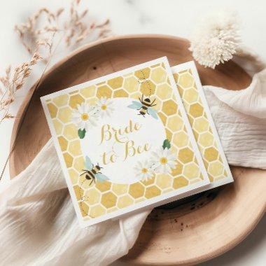 Bride to Bee  honeycomb and daisies Napkins