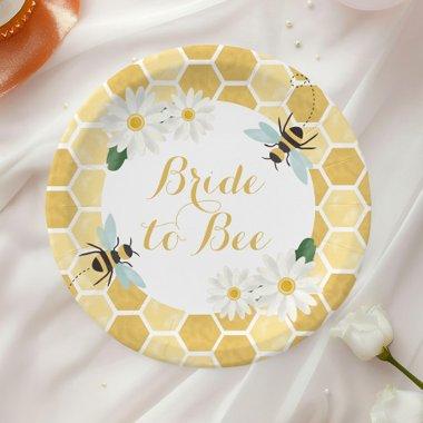Bride to Bee  honeycomb and daisies Paper Plates