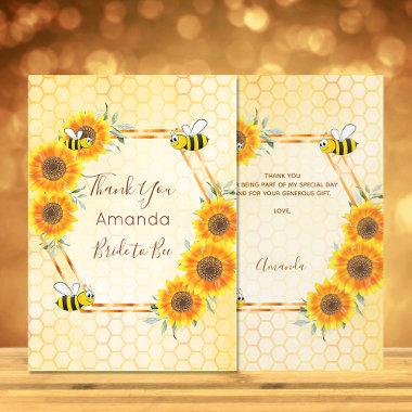 Bride to Bee Bridal shower honeycomb florals Thank You Invitations