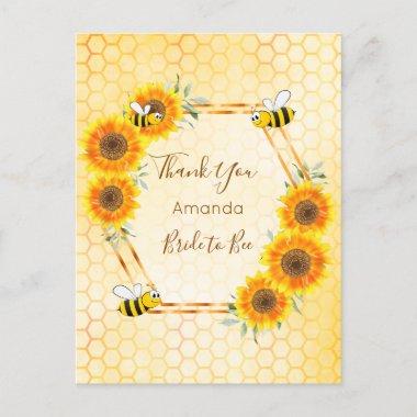 Bride to Bee Bridal shower sunflower thank you PostInvitations