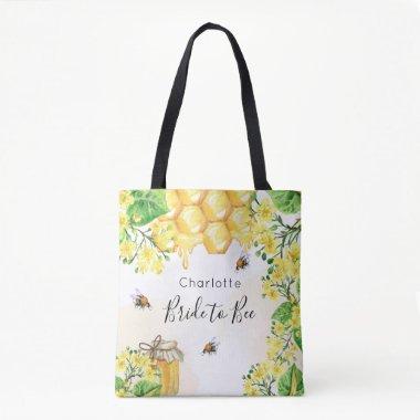 Bride to bee bumble bees honey yellow florals tote bag