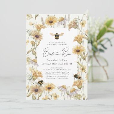 Bride to Bee Chamomile & Daisies Bridal Shower Invitations