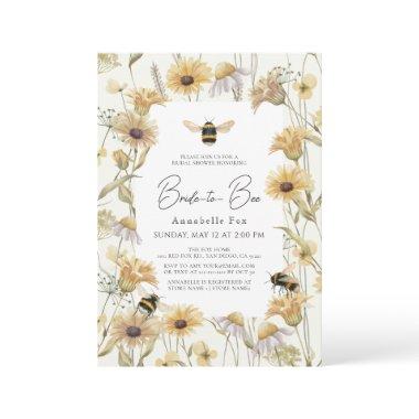 Bride to Bee Chamomile & Daisies Bridal Shower Invitations