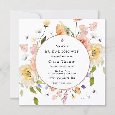 Bride to BEE Floral Bridal Shower Invitations