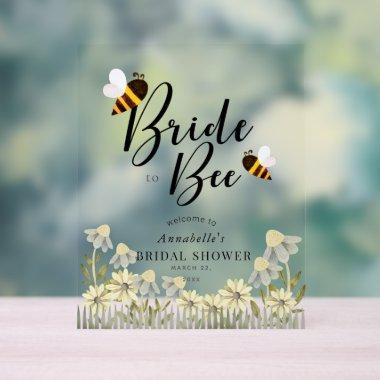 Bride to Bee Floral  Welcome Acrylic Sign