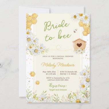 Bride to Bee Honey Bumblebee Yellow Bridal Shower Invitations