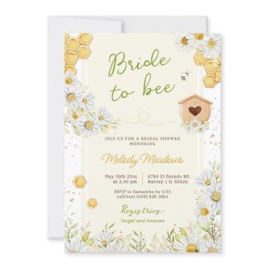 Bride to Bee Honey Bumblebee Yellow Bridal Shower Invitations