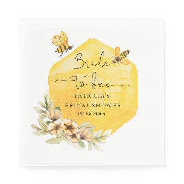 Bride To Bee Honeybee Floral  Napkins