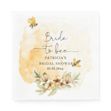 Bride To Bee Honeybee Floral  Napkins