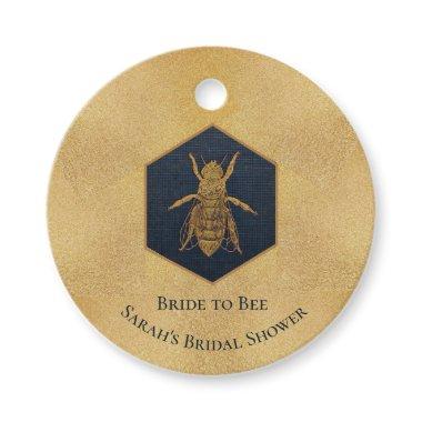 Bride to Bee Honeycomb Bridal Shower Gold Honey Favor Tags