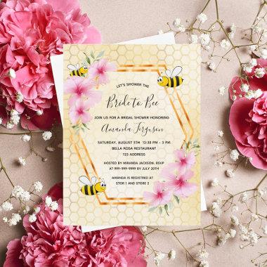 Bride to bee honeycomb  invitation post