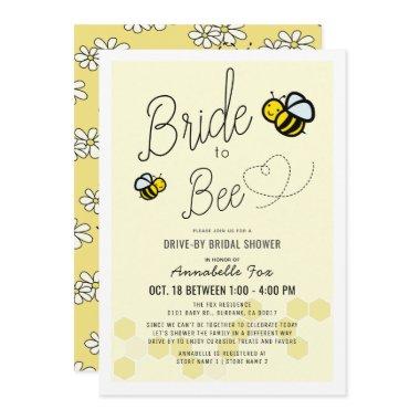 Bride to Bee Light Yellow Drive-by Bridal Shower Invitations