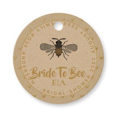 Bride To BEE - Monogram Bridal Shower Thank You Favor Tags