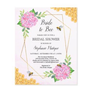 Bride To Bee Pink Hydrangea  Invite