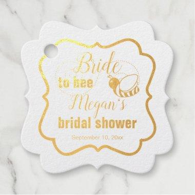 Bride to Bee Quote Photo  Foil Favor Tags