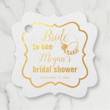 Bride to Bee Quote Photo Bridal Shower Foil Favor Tags