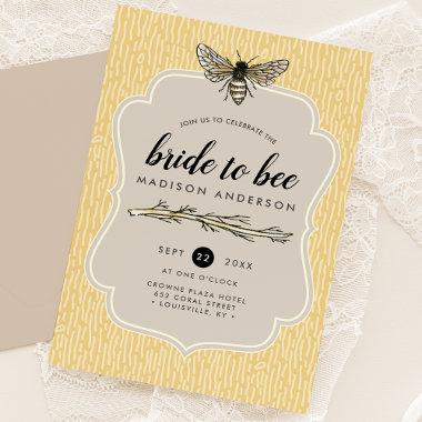 Bride To Bee Rustic Elegant Vintage Bridal Shower Invitations