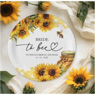 Bride To Bee Sunflower  Paper Plates