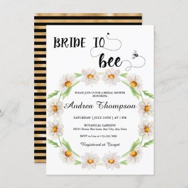 Bride to Bee | Watercolor Floral Bridal Shower In Invitations