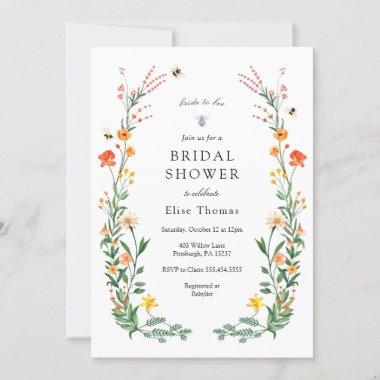 Bride to Bee Wildflower Garden Bridal Shower Invitations