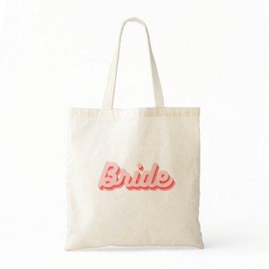 Bride Tote Retro Pink and Red Tote Bag