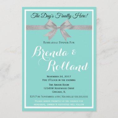 BRIDE Touch Silver Wedding Suite Rehearse Party Invitations