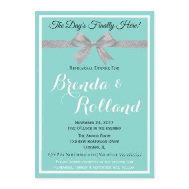 BRIDE Touch Silver Wedding Suite Rehearse Party Invitations