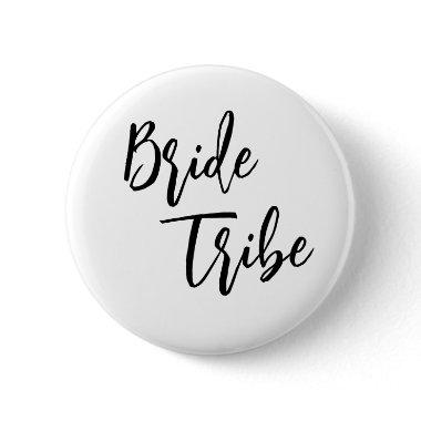 Bride Tribe Black White Elegant Wedding Button
