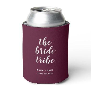 Bride Tribe Bridal Party Bridesmaid Burgundy Wine Can Cooler