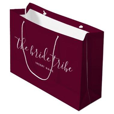 Bride Tribe Burgundy Wine Bridesmaid Wedding Large Gift Bag