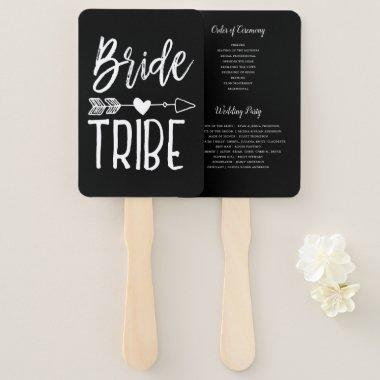 Bride Tribe | Custom Name Wedding Black Hand Fan