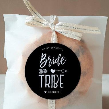 Bride Tribe | Custom Name Wedding Classic Round Sticker