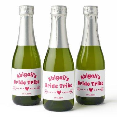 Bride Tribe - Hot Pink Bachelorette / Bridal Party Sparkling Wine Label