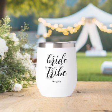 Bride Tribe Modern Minimalist Bachelorette Party Thermal Wine Tumbler