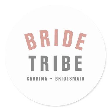 Bride Tribe | Modern Pink Bachelorette Bridesmaid Classic Round Sticker