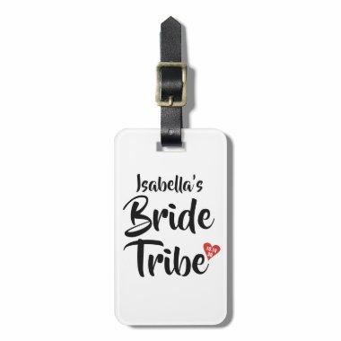 Bride Tribe Red Date Heart Personalised Luggage Tag