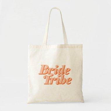 Bride Tribe Retro 70s Wedding Custom Name Tote Bag
