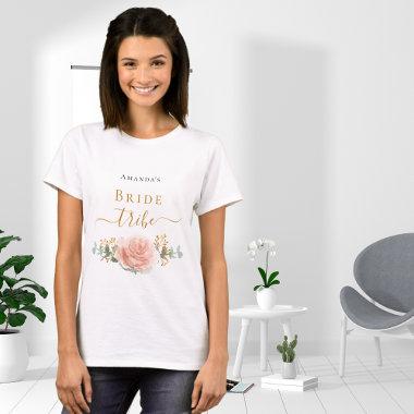 Bride tribe rose gold floral eucalyptus greenery T-Shirt