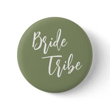 Bride Tribe Sage Green White Wedding Button