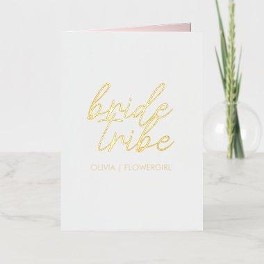 Bride Tribe | Wedding Flower Girl Modern Foil Greeting Invitations