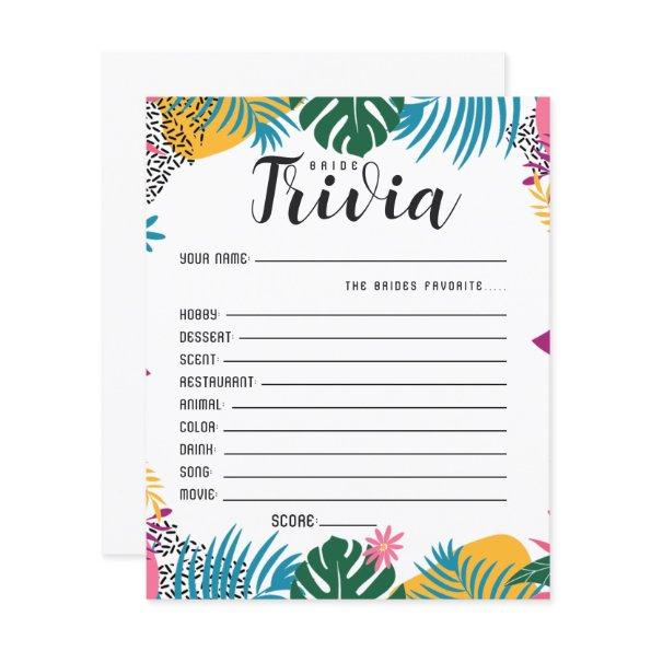 Bride Trivia  Game