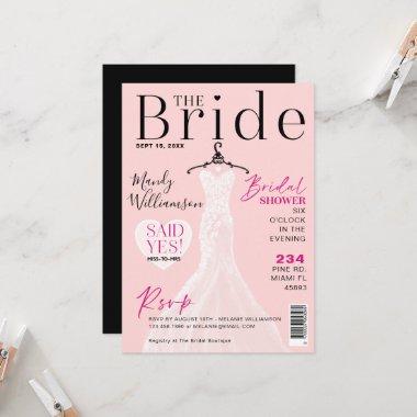 Bride Wedding Dress Bridal Shower Magazine Cover I Invitations