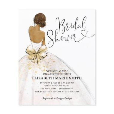 Bride Wedding Gown Budget Bridal Shower Invitations