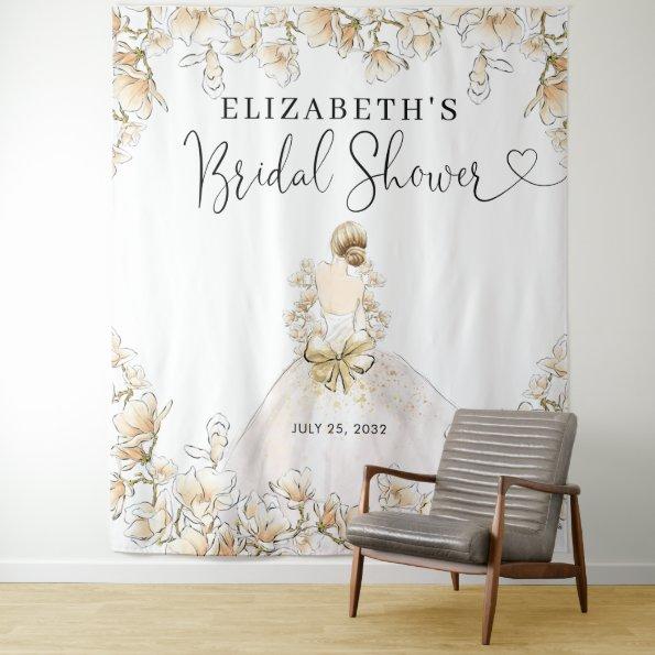 Bride Wedding Gown Floral Script  Tapestry