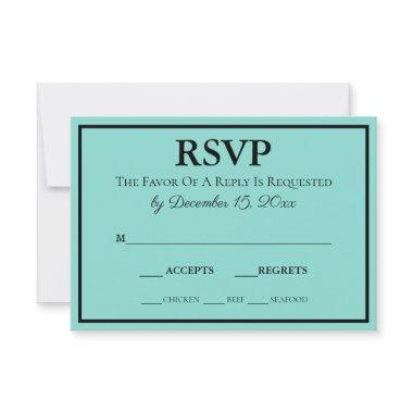 Bride & Wedding Suite Modern Teal Blue RSVP Card