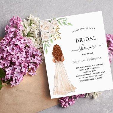 Bride white green budget